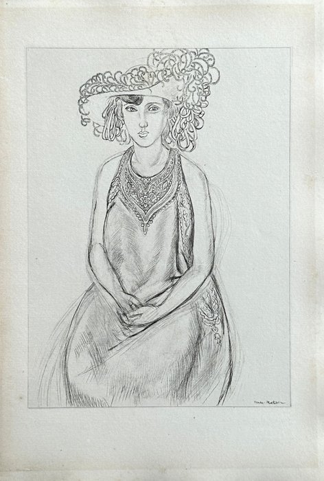 Preview of the first image of Henri Matisse (1869-1954) - Jeune femme au chapeau.
