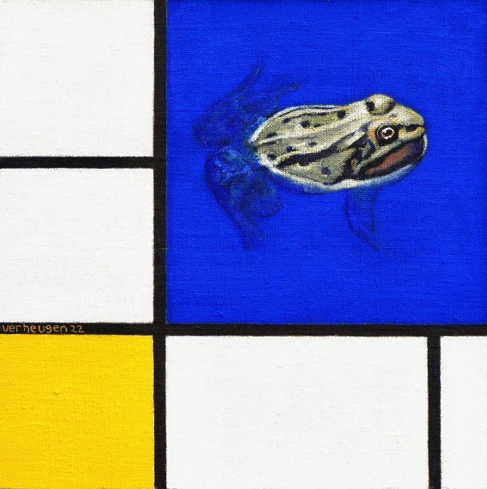 Preview of the first image of Jos Verheugen - Free after Mondrian, with frog (M800).