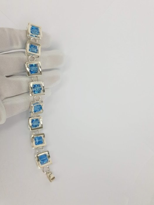 Image 2 of Jacek Ostrowski - 925 Silver - Bracelet, Ring, Set - Original Swarovski Crystal