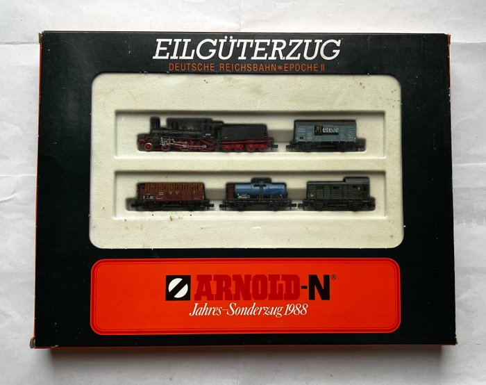 Preview of the first image of Arnold N - 0159 - Train set - Express freight train with class 36, epoch II - DRG, A.L..