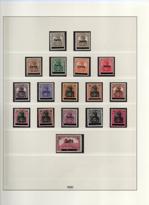 Preview of the first image of saargebiet 1920/1959 - Collection of stamps on Lindner sheets.