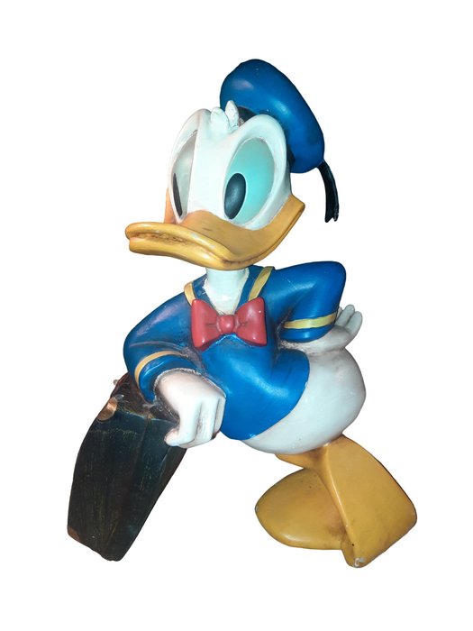 Preview of the first image of Disney - Donald Duck with suitcase - figurine - 52 cm (1980s) - First edition.