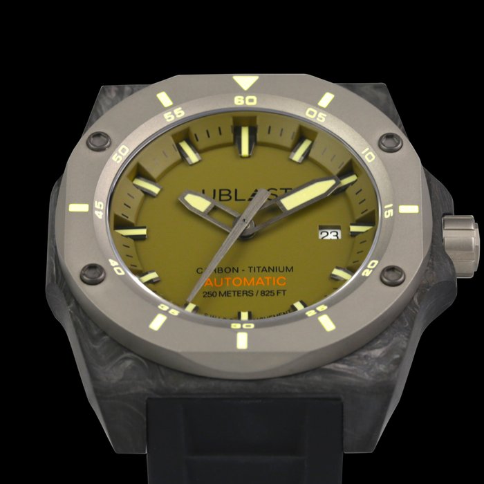 Preview of the first image of Ublast - " NO RESERVE PRICE " Fusion Carbon & Titanium - UBFSN47GN - Automatic Swiss MOVT - 25 ATM.