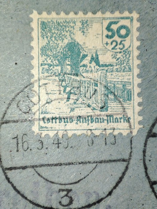 Image 3 of Germany - Local postal areas 1946 - Fine cover from 16 March 1946 from Cottbus to Berlin Spandau wi
