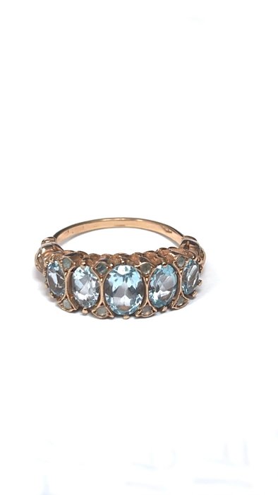 Preview of the first image of 14 kt. Pink gold - Ring - 4.40 ct Topaz - Diamonds.