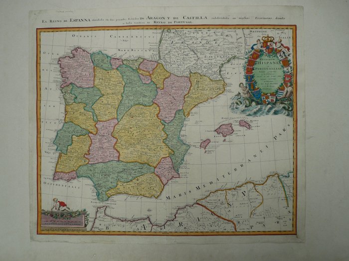 Image 2 of Spain, Portugal; J.B. Homann - Regnorum Hispaniae et Portugalliae - 1721-1750