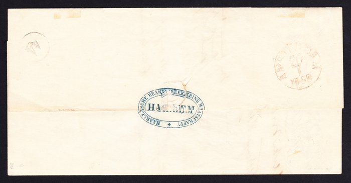 Image 3 of Netherlands 1858 - Postal item from Haarlem to Amsterdam - NVPH 1
