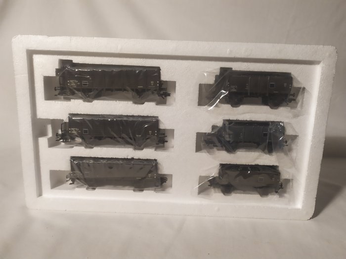 Image 3 of Märklin H0 - 46092 - Freight carriage - 6 different high side wagons for transporting coal - SNCF