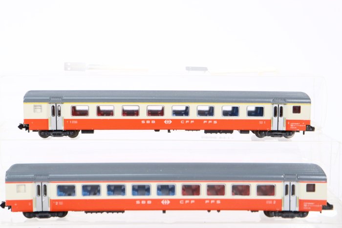 Image 2 of Minitrix N - Passenger carriage - Three Swiss Express carriages - SBB-CFF