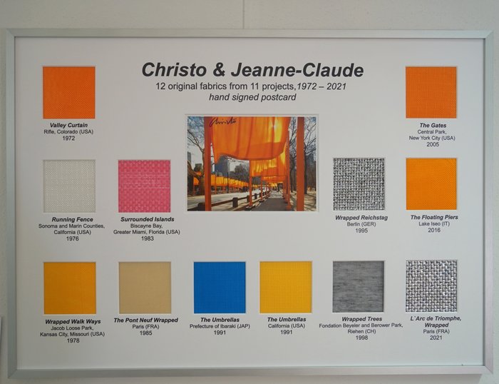 Preview of the first image of Christo & Jeanne-Claude (1935-2020) - The Gates und Collage mit Stoffproben.