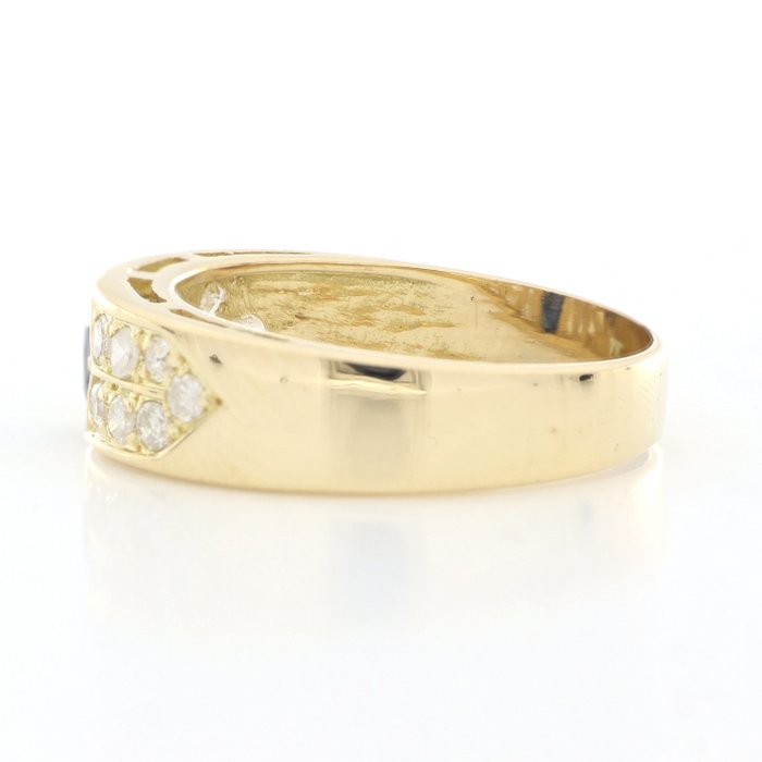 Image 3 of " No Reserve Price " - 18 kt. Yellow gold - Ring - 1.00 ct Sapphire - Diamonds