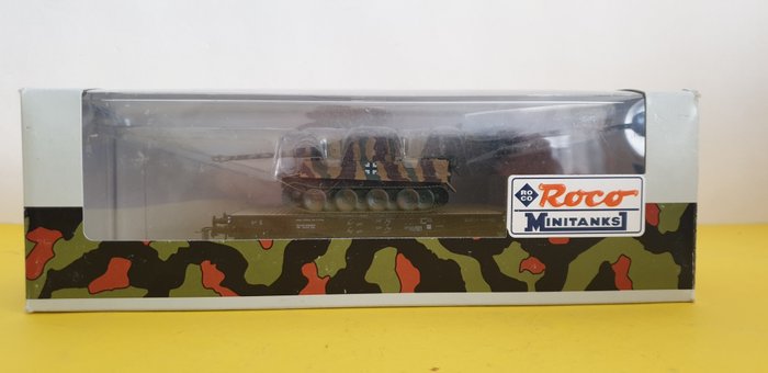 Image 2 of Roco H0 - 856 - Freight carriage - Mini tanks heavy duty truck Ssy Cologne & cargo Panzer Tiger - D