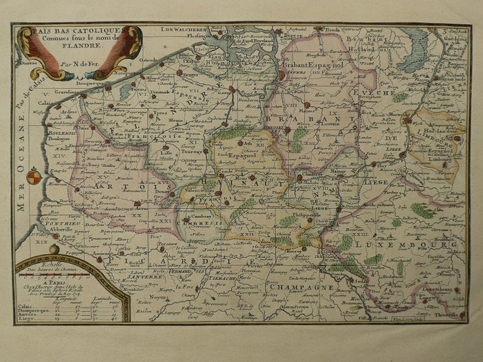 Preview of the first image of Belgium; Nicolas de Fer - Païs Bas Catholique connues sous le nom de Flandre - 1681-1700.