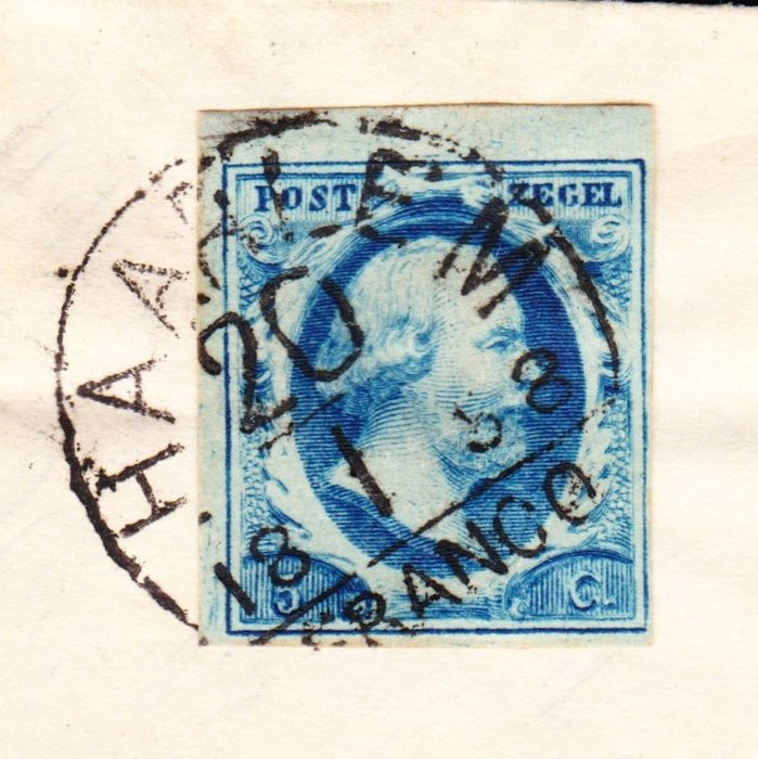Image 2 of Netherlands 1858 - Postal item from Haarlem to Amsterdam - NVPH 1