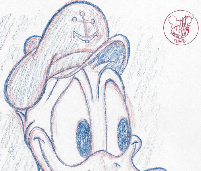 Image 2 of Donald Duck - There once was a sailor... - Original Signed Sketch Drawing by Millet