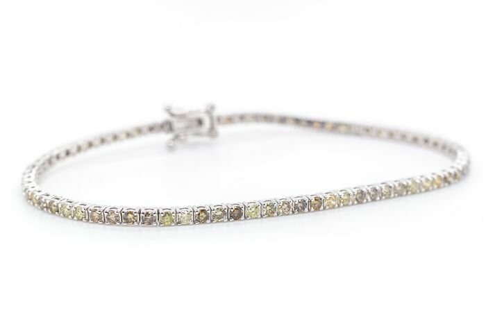 Image 2 of No reserve price - 2.33 tcw - 14 kt. White gold - Bracelet Diamond