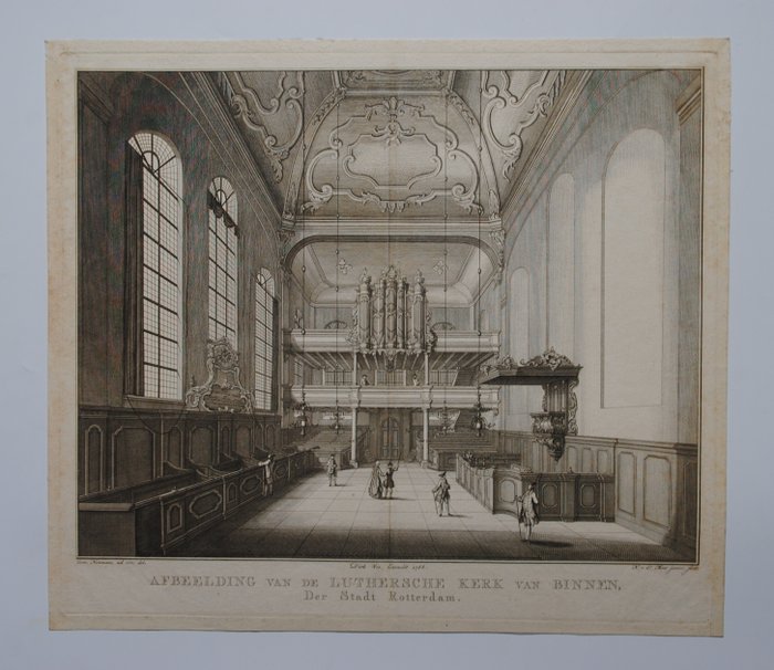 Image 2 of Noach II van der Meer (1741-1822) - Afbeelding Van De Luthersche Kerk Van Binnen Der Stad Rotterdam