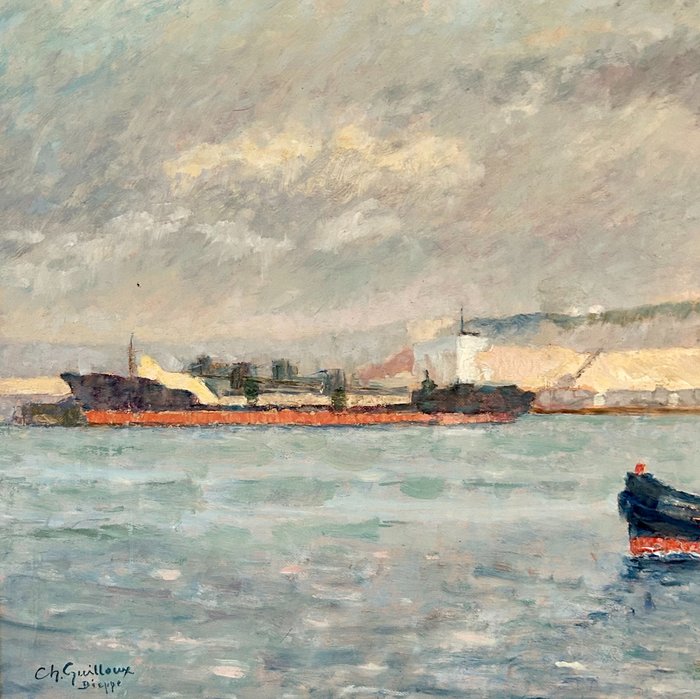 Image 3 of Charles Victor Guilloux (1866-1946) - Bateaux dans le port