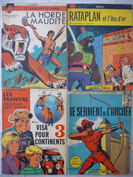 Preview of the first image of Collection Histoire du Journal de Tintin T1 + T2 + T4 + T5 - 4x B - First edition - (1964/1966).