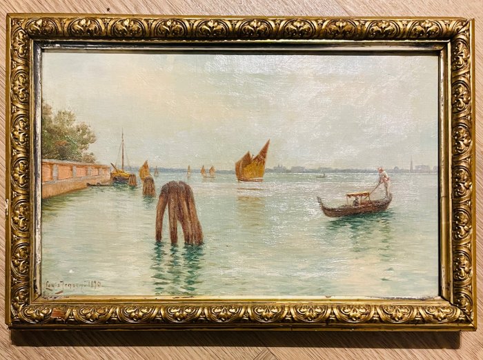 Image 2 of Louis Isak Napoleon Jensen (1858-1908) - Gondola scene in Venice