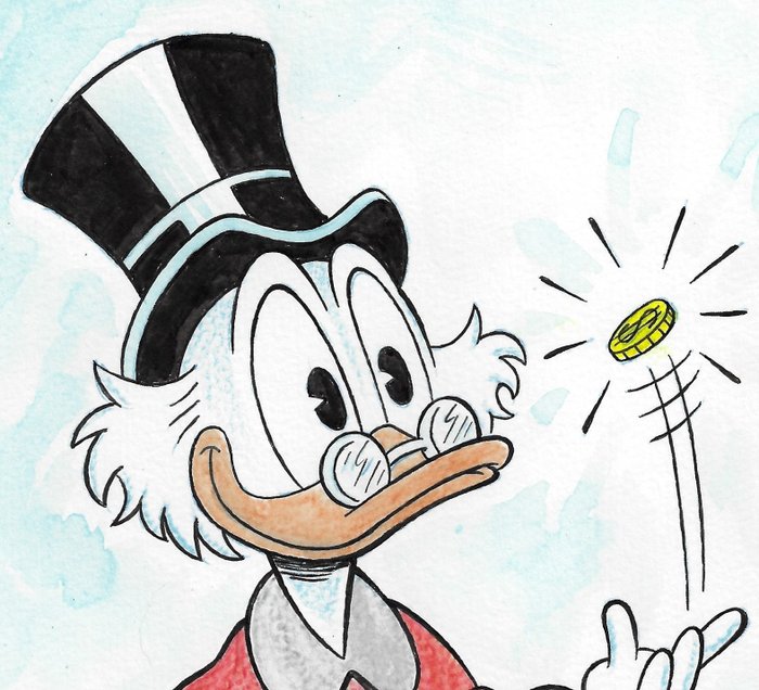 Image 2 of Uncle Scrooge - A happy Day - Original colour drawing by Millet