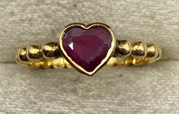 Image 3 of NO RESERVE PRICE - 18 kt. Yellow gold - Ring Ruby