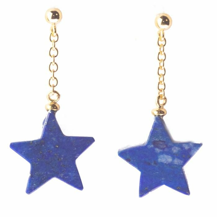 Preview of the first image of Intini Jewels - 18 kt. Gold, Yellow gold - Earrings - 15.00 ct Lapis lazuli.