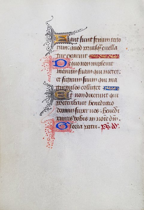 Preview of the first image of (French Atelier) - Manuscript; One illuminated leaf from a book of hours - XV century.