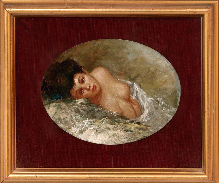 Image 3 of Pittore Impressionista dei primi del '900 - Nudo femminile sdraito (NO RESERVE)