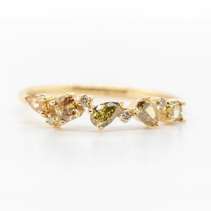 Preview of the first image of No Reserve Price - 0.59 tcw - 14 kt. Yellow gold - Ring Diamond.
