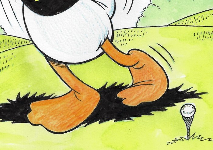 Image 3 of Donald Duck - A professional Golfer - Original colour drawing by Millet