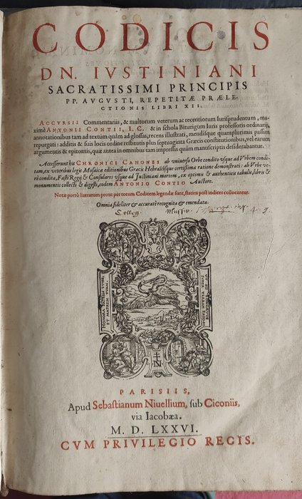 Preview of the first image of Justinien - Antoine Le Conte - Codicis dn. Iustiniani sacratissimi principis - 1576.