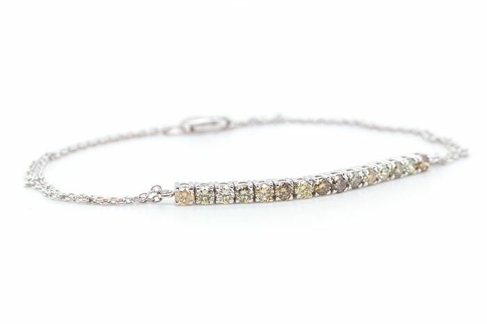 Image 2 of No reserve price - 0.80 tcw - 14 kt. White gold - Bracelet Diamond