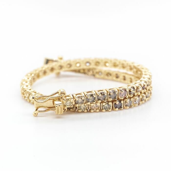 Image 3 of No reserve price - 3.53 tcw - 14 kt. Yellow gold - Bracelet Diamond