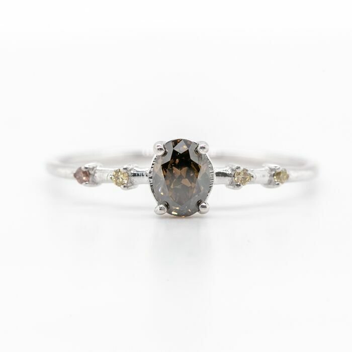 Preview of the first image of No Reserve Price - 0.43 tcw - 14 kt. White gold - Ring Diamond.