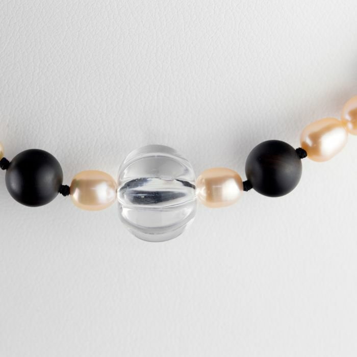 Image 2 of Intini Jewels - 18 kt. Gold, Yellow gold - Necklace - 84.50 ct Freshwater Pearl - Rock Crystal, Aga