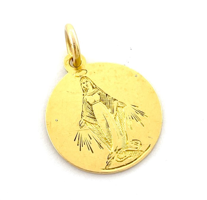 Image 3 of "NO RESERVE PRICE" Médaille - Fin du XIXe siècle - 18 kt. Yellow gold - Pendant