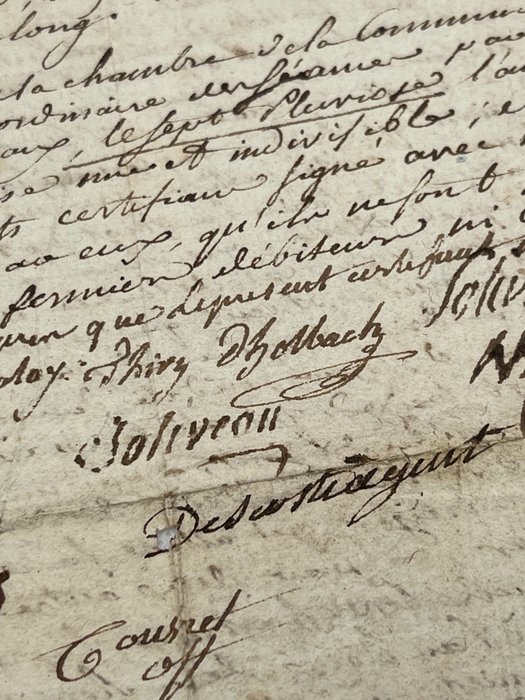 Preview of the first image of Baron d'Holbach - Certificat de non émigration signé - 1793.