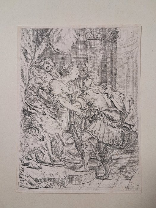 Image 2 of Jan Baptist Gaspars (1620-1691) - Una donna drappeggiata che abbraccia un soldato (Cleopatra e Marc