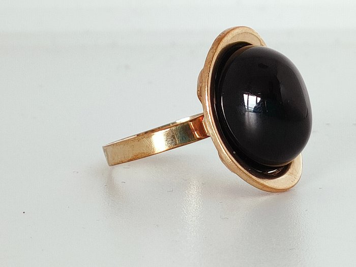 Image 3 of **no Reserve price** - 8 kt. Gold - Ring - 8.15 ct Onyx