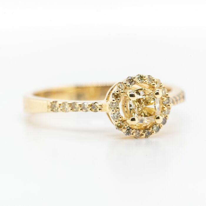Image 2 of No reserve price - 0.58 tcw - 14 kt. Yellow gold - Ring Diamond