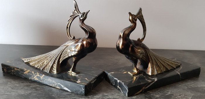 Image 3 of Pair of Peacock Bookends