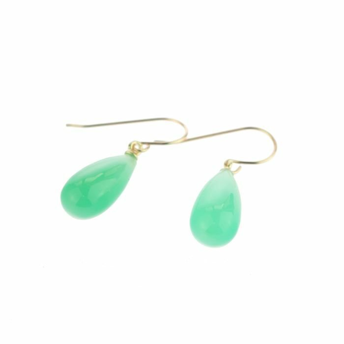 Image 3 of Intini Jewels - 18 kt. Gold, Yellow gold - Earrings - chrysoprase