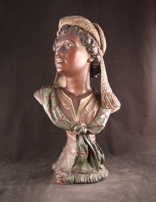 Preview of the first image of Orientalist bust with glass eyes.