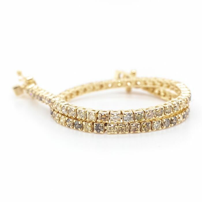 Image 2 of No reserve price - 2.33 tcw - 14 kt. Yellow gold - Bracelet Diamond