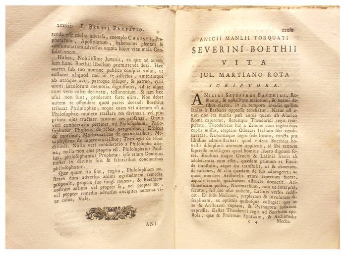 Image 3 of Severinus Boethius - De Consolatione Philosophiae Libri V - 1744