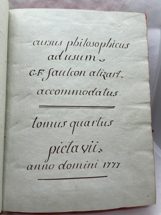 Image 2 of Manuscrit; Charles-François Faulcon-Alizard - Physica particularis (philosophie, astronomie) - 1777
