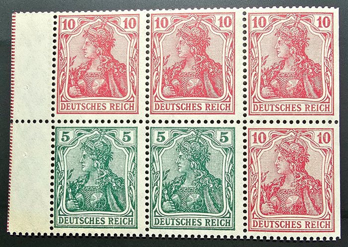 Preview of the first image of German Empire 1920/1920 - German Reich 1920 “Germania” (stamp booklet 13) stamp booklet sheet 27 aa.
