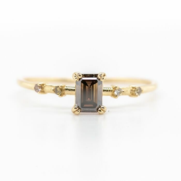 Preview of the first image of No Reserve Price - 0.56 tcw - 14 kt. Yellow gold - Ring Diamond.