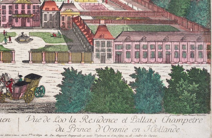 Image 3 of Netherlands, Apeldoorn; Academie Imperiale, Augsburg - Guckkastenblatt - Prospect von Loo des Prinz